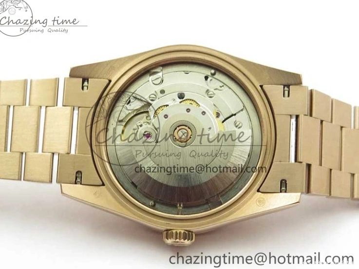 AAA Replica Watches on President A 2689 BP White ComfortFit Crystal Crystal Marker MOP RG Best Edition 128235 Dial Day-Date Bracelet RG 36mm 1218